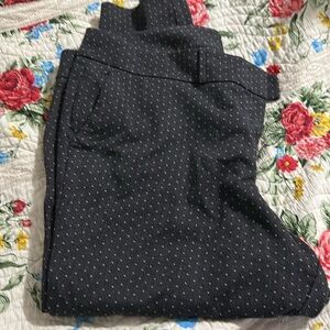 Loft Llus 26W Polysester viscose blend dress pants pin dot dark gray